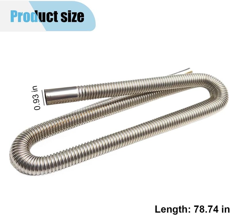BDZMC 78.7 Inches Stainless Steel Exhaust Hose, 1 Inch Exhaust Extension, Flexible Tank Diesel Heater Accessories with 2 Hose Clamps, Gas Vent Hose Kit for Diesel Air Heater (78.7 inch) - Image 2